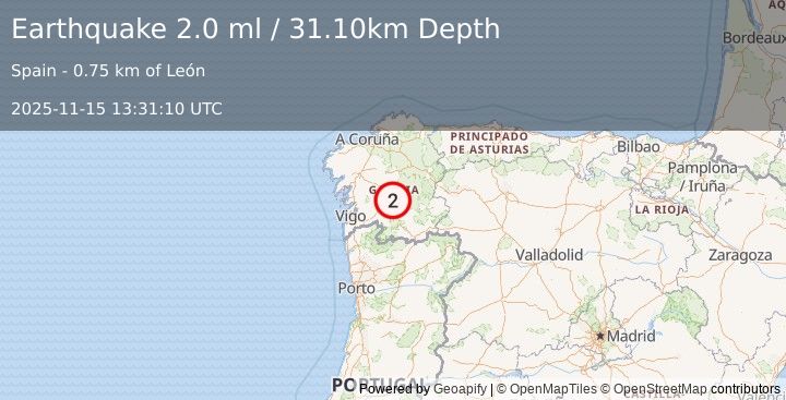 Earthquake SPAIN (2.0 ml) (2025-11-15 13:31:10 UTC)
