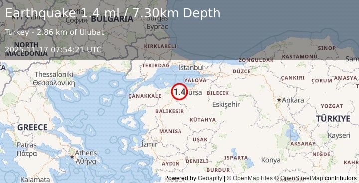 Earthquake WESTERN TURKEY (1.4 ml) (2025-11-17 07:54:21 UTC)