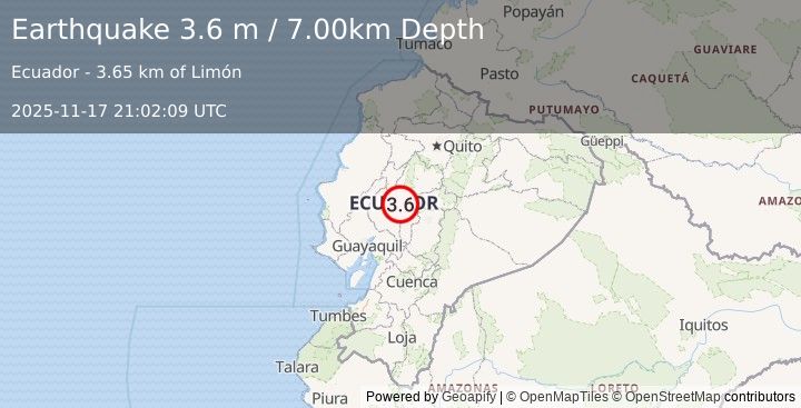 Earthquake ECUADOR (3.4 ml) (2025-11-17 21:02:06 UTC)