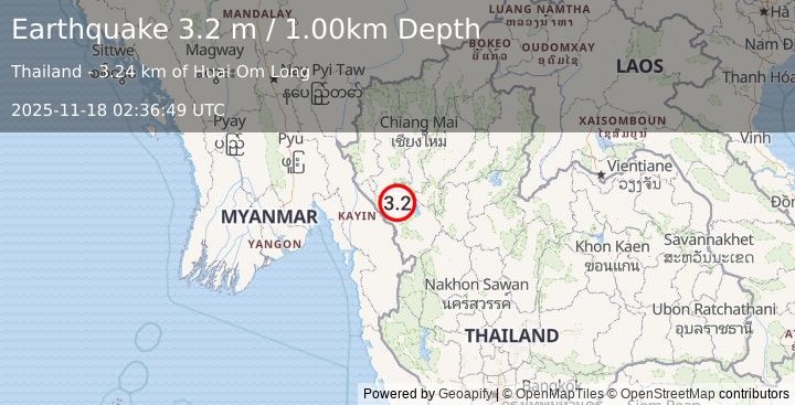 Earthquake THAILAND (3.2 m) (2025-11-18 02:36:49 UTC)