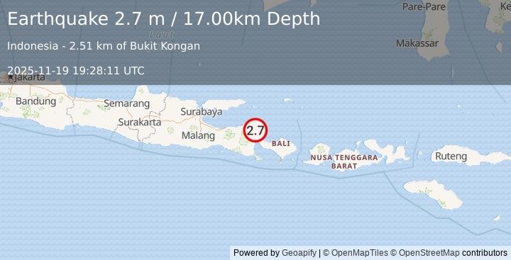 Earthquake BALI SEA (2.7 m) (2025-11-19 19:28:11 UTC)