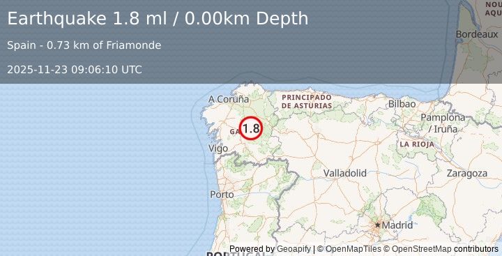 Earthquake SPAIN (1.8 ml) (2025-11-23 09:06:10 UTC)