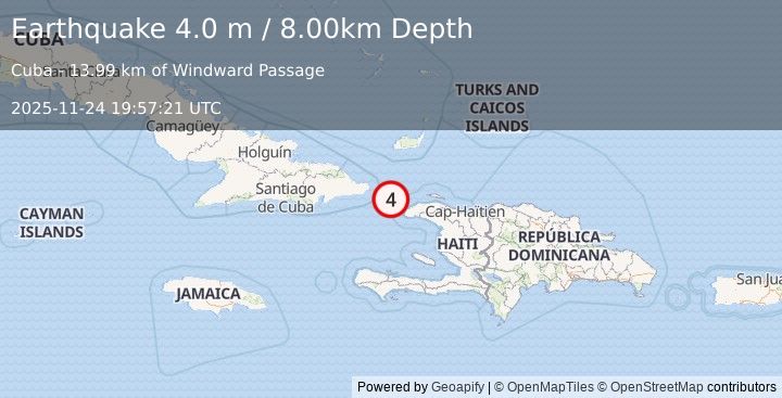 Earthquake HAITI REGION (4.0 m) (2025-11-24 19:57:21 UTC)