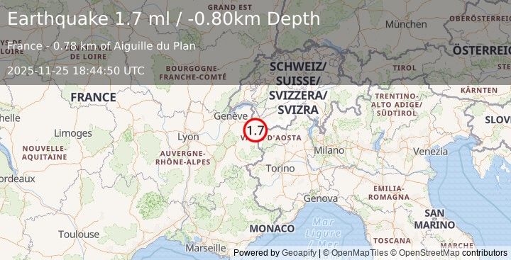 Earthquake FRANCE (1.7 ml) (2025-11-25 18:44:50 UTC)