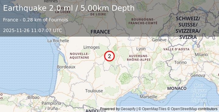 Earthquake FRANCE (2.0 ml) (2025-11-26 11:07:07 UTC)