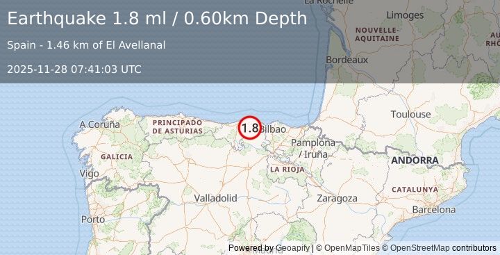 Earthquake SPAIN (1.8 ml) (2025-11-28 07:41:03 UTC)