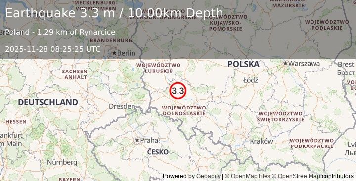 Earthquake POLAND (3.4 m) (2025-11-28 08:25:26 UTC)
