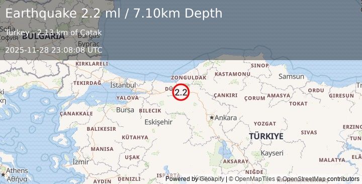 Earthquake WESTERN TURKEY (2.0 ml) (2025-11-28 23:08:07 UTC)