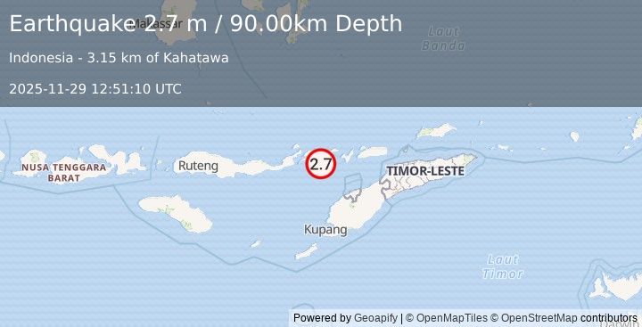 Earthquake FLORES REGION, INDONESIA (2.7 m) (2025-11-29 12:51:10 UTC)