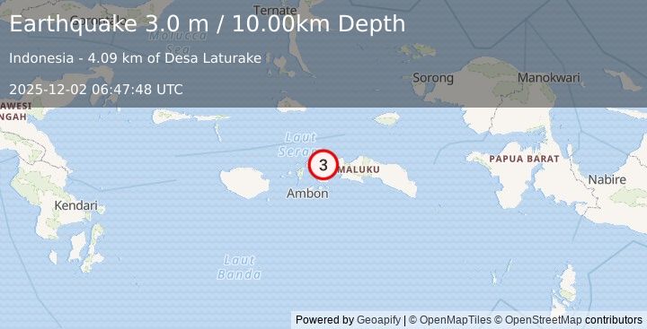 Earthquake SERAM, INDONESIA (3.0 m) (2025-12-02 06:47:48 UTC)