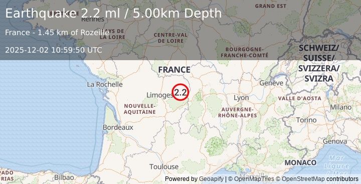 Earthquake FRANCE (2.2 ml) (2025-12-02 10:59:50 UTC)