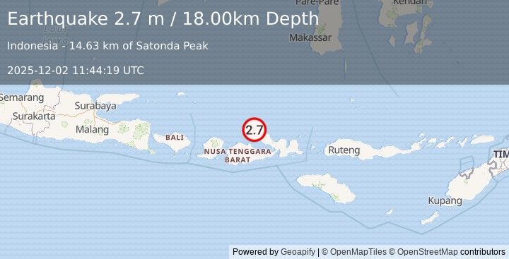 Earthquake BALI SEA (2.7 m) (2025-12-02 11:44:19 UTC)