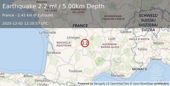 Earthquake FRANCE (2.2 ml) (2025-12-02 12:20:57 UTC)