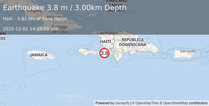 Earthquake HAITI REGION (3.8 m) (2025-12-02 14:25:09 UTC)
