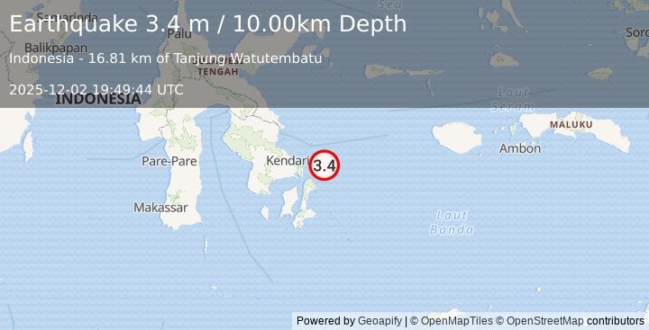 Earthquake BANDA SEA (3.4 m) (2025-12-02 19:49:44 UTC)