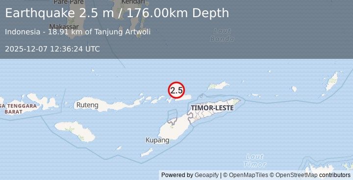 Earthquake BANDA SEA (2.5 m) (2025-12-07 12:36:24 UTC)