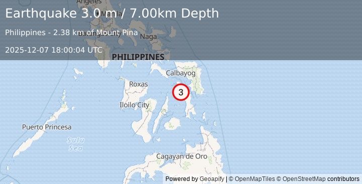 Earthquake LEYTE, PHILIPPINES (3.0 m) (2025-12-07 18:00:04 UTC)