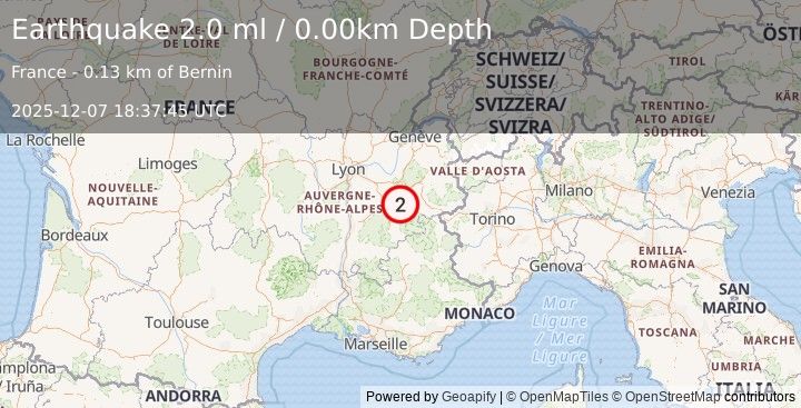 Earthquake FRANCE (2.0 ml) (2025-12-07 18:37:45 UTC)