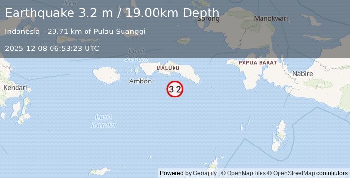 Earthquake BANDA SEA (3.2 m) (2025-12-08 06:53:23 UTC)