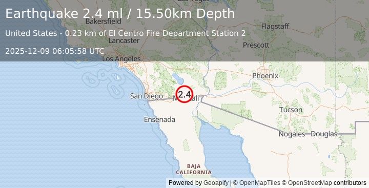 Earthquake SOUTHERN CALIFORNIA (2.4 ml) (2025-12-09 06:05:58 UTC)