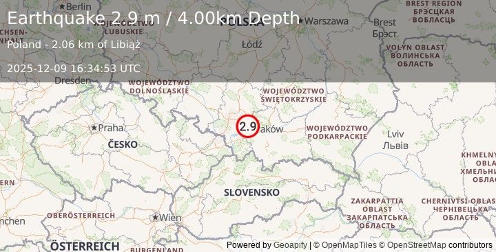 Earthquake POLAND (3.0 m) (2025-12-09 16:34:53 UTC)