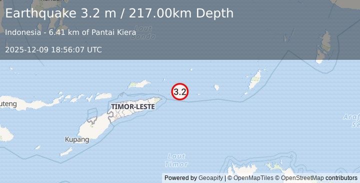 Earthquake TIMOR SEA (3.2 m) (2025-12-09 18:56:07 UTC)