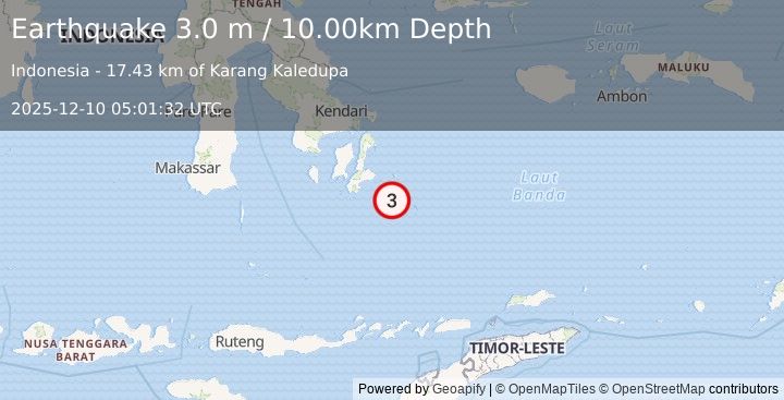 Earthquake BANDA SEA (3.0 m) (2025-12-10 05:01:32 UTC)