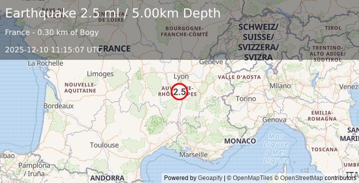 Earthquake FRANCE (2.5 ml) (2025-12-10 11:15:07 UTC)