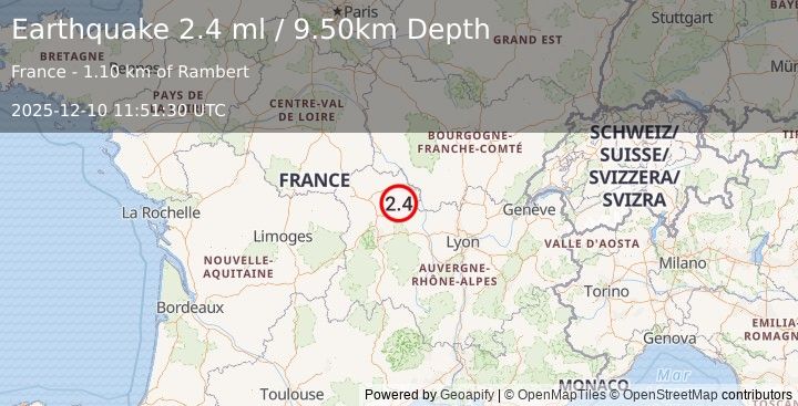 Earthquake FRANCE (2.4 ml) (2025-12-10 11:51:30 UTC)