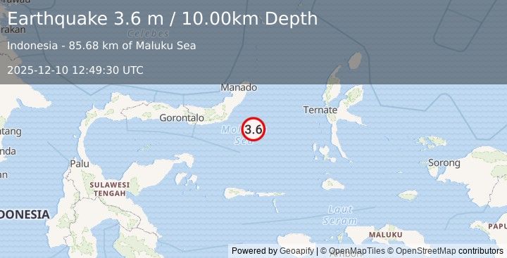 Earthquake MOLUCCA SEA (3.6 m) (2025-12-10 12:49:30 UTC)