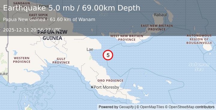 Earthquake NEW BRITAIN REGION, P.N.G. (4.9 mb) (2025-12-11 20:56:21 UTC)