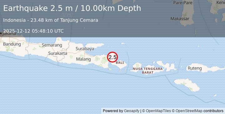 Earthquake BALI SEA (2.5 m) (2025-12-12 05:48:10 UTC)