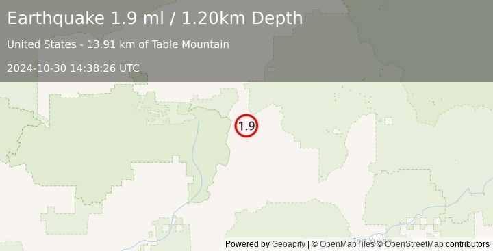 Earthquake 73 km NNE of Wiseman, Alaska (1.9 ml) (2024-10-30 14:38:26 UTC)