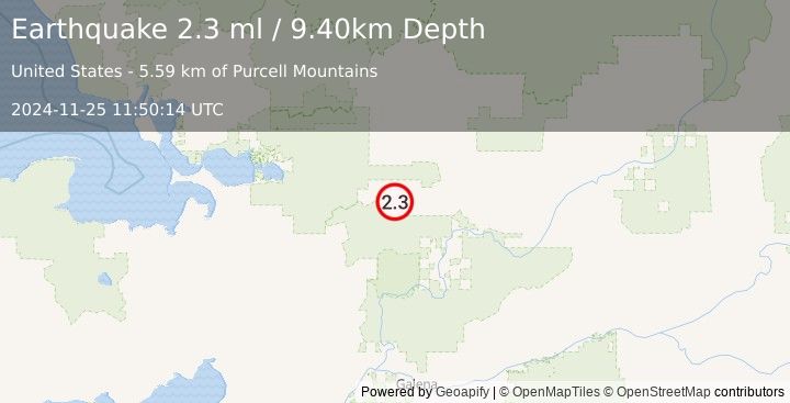 Earthquake 72 km S of Shungnak, Alaska (2.3 ml) (2024-11-25 11:50:14 UTC)