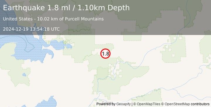 Earthquake 69 km S of Shungnak, Alaska (1.8 ml) (2024-12-19 13:54:18 UTC)