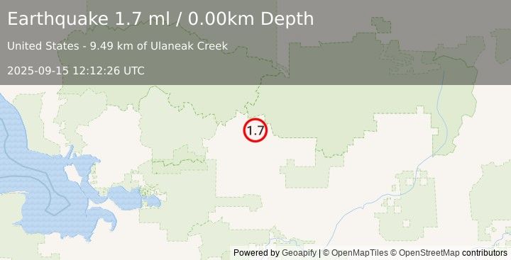 Earthquake 50 km N of Kobuk, Alaska (1.7 ml) (2025-09-15 12:12:26 UTC)