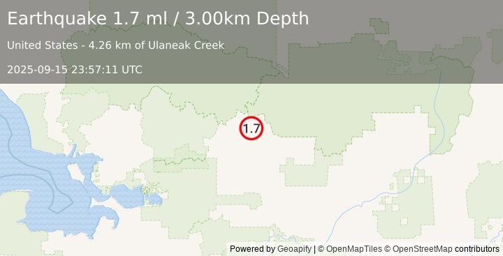 Earthquake 51 km N of Kobuk, Alaska (1.7 ml) (2025-09-15 23:57:11 UTC)
