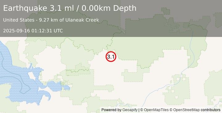 Earthquake 50 km N of Kobuk, Alaska (3.1 ml) (2025-09-16 01:12:31 UTC)