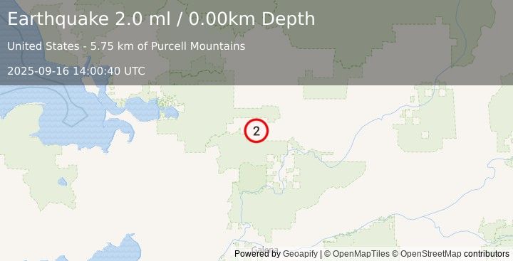 Earthquake 70 km S of Shungnak, Alaska (2.0 ml) (2025-09-16 14:00:40 UTC)