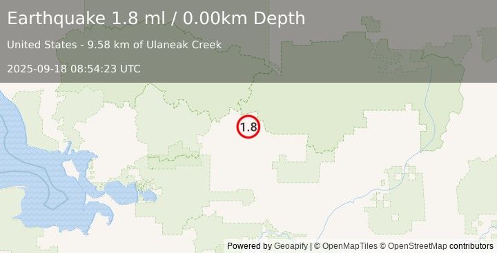 Earthquake 50 km N of Kobuk, Alaska (1.8 ml) (2025-09-18 08:54:23 UTC)