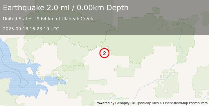 Earthquake 50 km N of Kobuk, Alaska (2.0 ml) (2025-09-18 16:23:19 UTC)