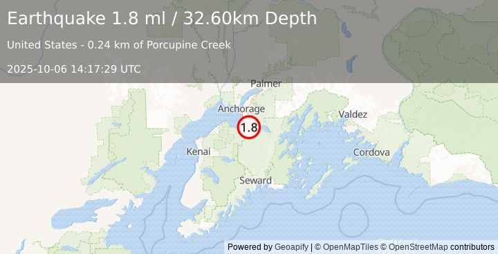 Earthquake 1 km NNW of Hope, Alaska (1.8 ml) (2025-10-06 14:17:29 UTC)
