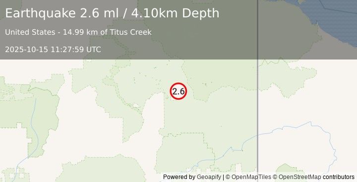Earthquake 58 km S of Arctic Village, Alaska (2.5 ml) (2025-10-15 11:28:11 UTC)