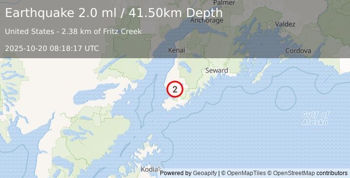 Earthquake  (2.0 ml) (2025-10-20 08:18:17 UTC)