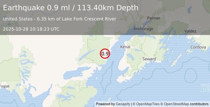 Earthquake  (0.9 ml) (2025-10-28 10:18:23 UTC)