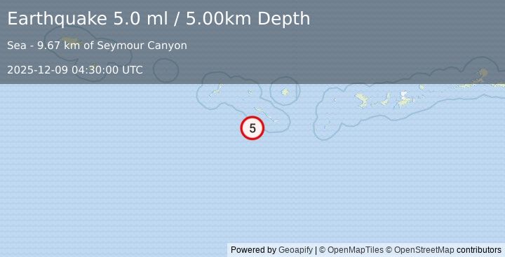 Earthquake Rat Islands, Aleutian Islands, Alaska (5.0 ml) (2025-12-09 04:30:00 UTC)
