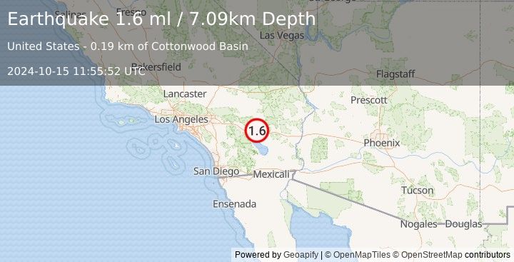 Earthquake 24 km ENE of Thermal, CA (1.6 ml) (2024-10-15 11:55:52 UTC)