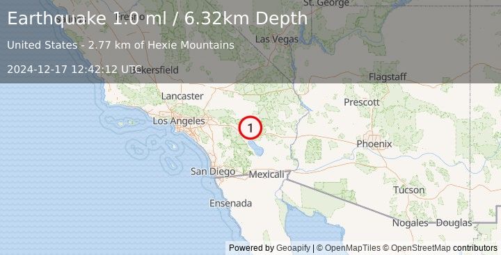 Earthquake 28 km NE of Indio, CA (1.0 ml) (2024-12-17 12:42:12 UTC)