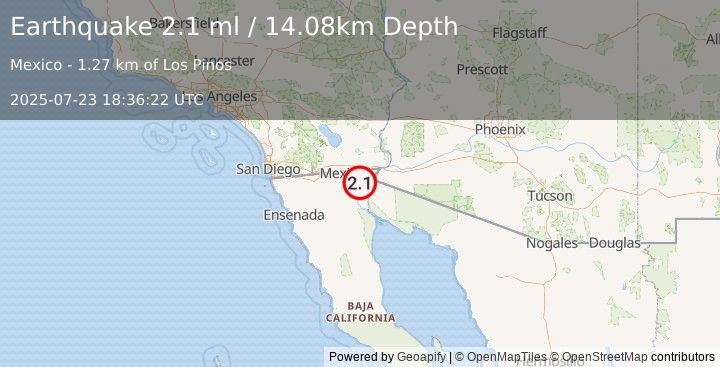 Earthquake 10 km NNE of Delta, B.C., MX (2.1 ml) (2025-07-23 18:36:22 UTC)