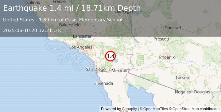 Earthquake 8 km NE of Borrego Springs, CA (1.9 ml) (2025-06-10 20:12:24 UTC)